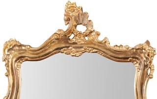 Specchiera da parete in legno con finitura in fogl