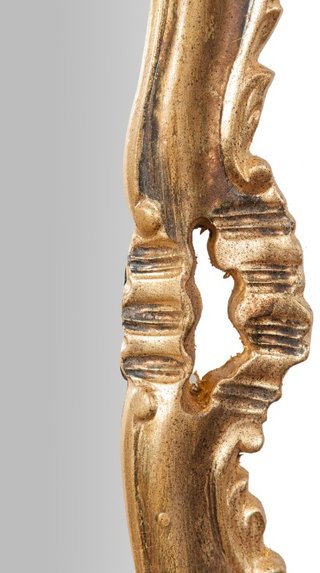Specchiera da parete in legno con finitura in fogl