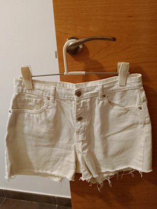 Pantalón corto blanco mujer