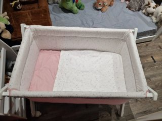 Minicuna madera blanca con ruedas
