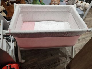 Minicuna madera blanca con ruedas