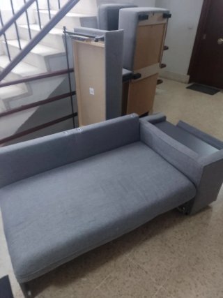 Chaise longue convertible 4 plazas gris