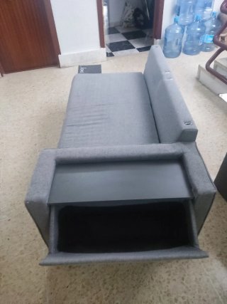 Chaise longue convertible 4 plazas gris