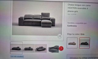 Chaise longue convertible 4 plazas gris