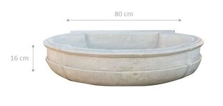 Vasca in marmo bianco L80xP57xH16 cm · per il bagn