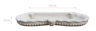 Vasca smerlata in marmo bianco L120xP56xH15 cm