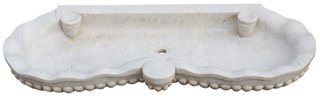 Vasca smerlata in marmo bianco L120xP56xH15 cm