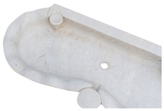 Vasca smerlata in marmo bianco L120xP56xH15 cm