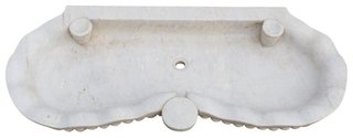 Vasca smerlata in marmo bianco L120xP56xH15 cm