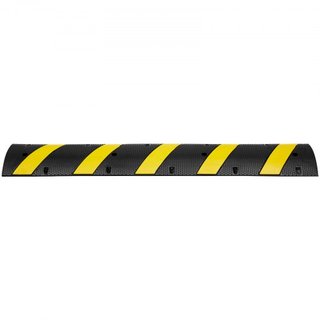 2PCs Topes de Velocidad de Caucho 183 x 30 x 4.5 cm, 2 Canales, Capacidad de 100000 kg, Tope de Velocidad de Tráfico de Alta Resistencia, con Banda Reflectante Amarilla, 8 Tornillos de Expansión y...