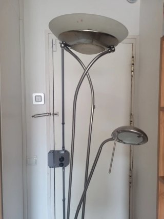 Lámpara de pie vintage metal y cristal