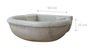 Lavandino in marmo bianco L50xP40xH15 cm · per il