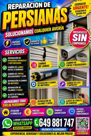 Reparacion de persianas en valencia y alrededores