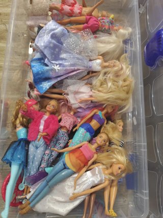 Grande lotto di Barbie, Ken, accessori e cavallo Labubu