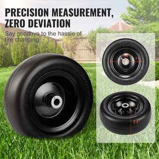 Pneumatici per Tosaerba con Cerchio, Pneumatici Tubeless per Trattore 11x4-5", Confezione da 2 Pneumatici e Ruote, Pneumatico in PU Senza Forature, Asse Centrato da 3,4", Dimensione del Mozzo da 3/4", 20 PCS...