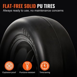 Pneumatici per Tosaerba con Cerchio, Pneumatici Tubeless per Trattore 11x4-5", Confezione da 2 Pneumatici e Ruote, Pneumatico in PU Senza Forature, Asse Centrato da 3,4", Dimensione del Mozzo da 3/4", 20 PCS...
