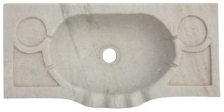 Lavandino smerlato in marmo bianco L60xP30xH14 cm