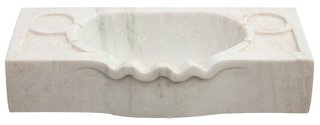 Lavandino smerlato in marmo bianco L60xP30xH14 cm