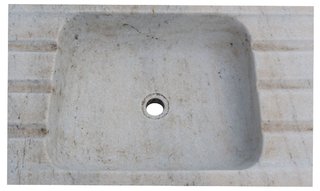 Lavabo in marmo bianco L102xP41xH15 cm · per il ba