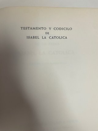 Libro Testamento y Codicilo Isabel la Católica