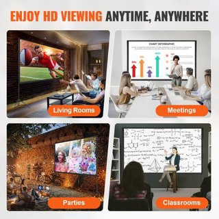 Pantalla de Proyector con Soporte, Pantalla de Película Exterior de 120 pulgadas 16:9 4K 1080 HD con Soporte, Pantalla de Proyección Sin Arrugas con Trípodes y Bolsa de Transporte, para Cine en Ca...