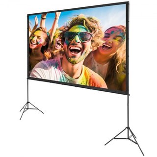 Pantalla de Proyector con Soporte, Pantalla de Película Exterior de 120 pulgadas 16:9 4K 1080 HD con Soporte, Pantalla de Proyección Sin Arrugas con Trípodes y Bolsa de Transporte, para Cine en Ca...