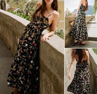 Vestido floral midi Zara