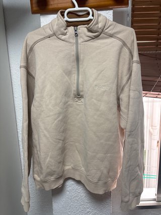 Sudadera Columbia Beige Media Cremallera