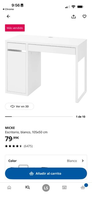 Escritorio MICKE blanco 105x50 cm