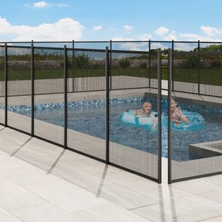 Cerca de piscina, 1.2 x 14.6 m Cercas de piscina removibles para piscinas enterradas al aire libre