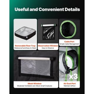 Grow Box Indoor, 80 x 80 x 180 cm, 600D ad Alta Ri