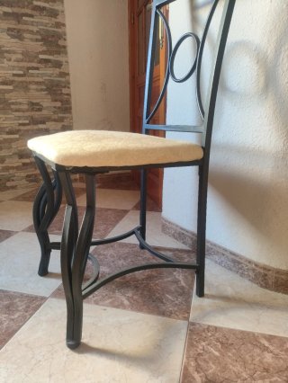 Conjunto de Mesa de Comedor de Cristal y 6 Sillas
