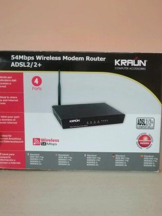 Router Modem Wireless Kraun 54 Mbps ADSL2/2+