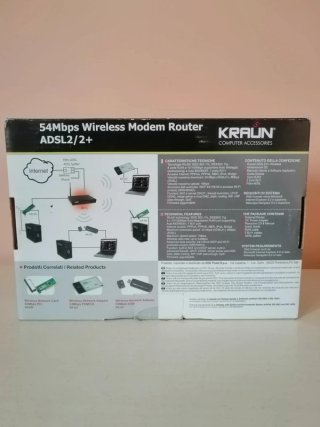 Router Modem Wireless Kraun 54 Mbps ADSL2/2+