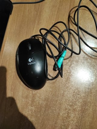 Ratón PS2 Logitech Negro/Verde