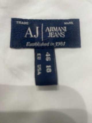 Camisa Armani Jeans Blanca Manga Larga