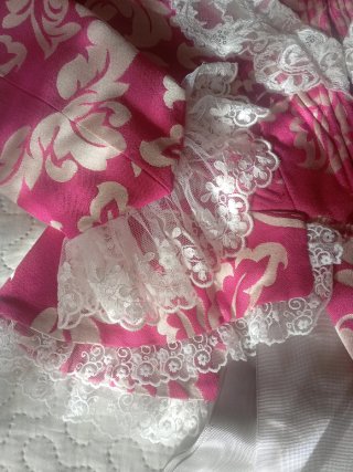 Traje de Fallera Completo Rosa y plateado