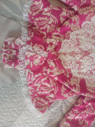 Traje de Fallera Completo Rosa y plateado