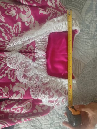 Traje de Fallera Completo Rosa y plateado