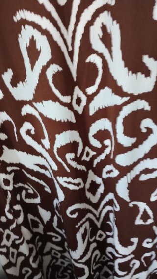 Vestido largo estampado marrón y blanco Talla XXL
