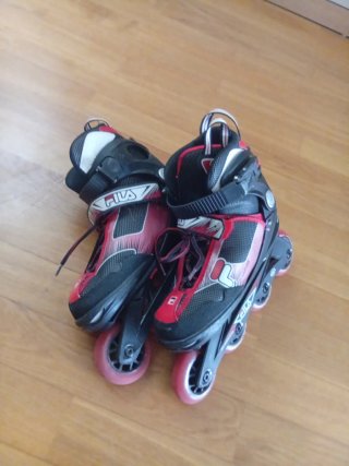 Patines para niños Fila negros y rojos
