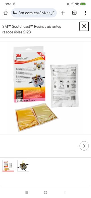 Resina Gel Reaccesible Scotch 2123 0,6/1 kV
