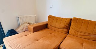 Sofá Cama Chaise Longue Marrón