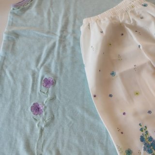 Pijama corto mujer azul flores nuevo