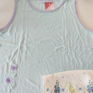 Pijama corto mujer azul flores nuevo