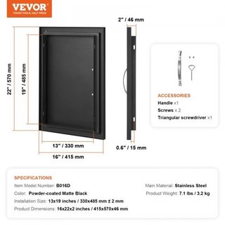 Sportello di accesso per barbecue, sportello singo
