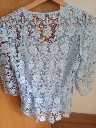 Blusa Zara encaje azul Talla XS