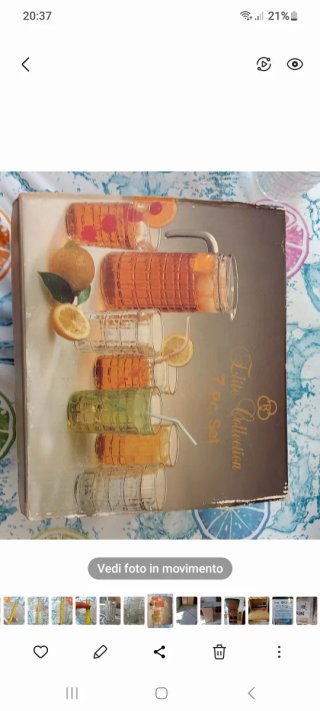 Set Caraffa e 6 Bicchieri Vetro