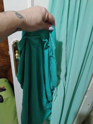 Vestido largo teal con flores