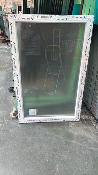 Ventana Fija PVC Blanco Vidrio Mate 1340x870